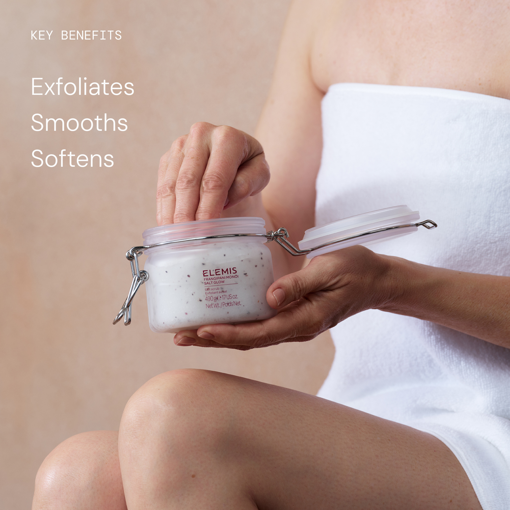 Frangipani Monoi Salt Glow Body Scrub | ELEMIS